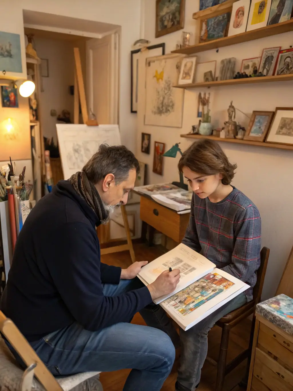 An image depicting a training session where experienced artists are mentoring young, aspiring artists, highlighting COMPAGNIE PACE's commitment to nurturing talent and fostering professional integration.