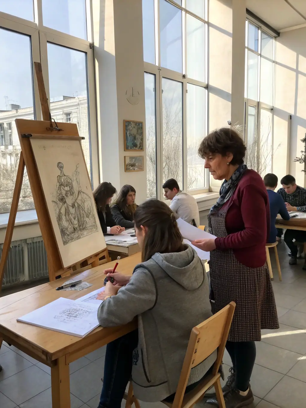 A dynamic image of a COMPAGNIE PACE training course, featuring participants learning new artistic skills and techniques under the guidance of experienced instructors.