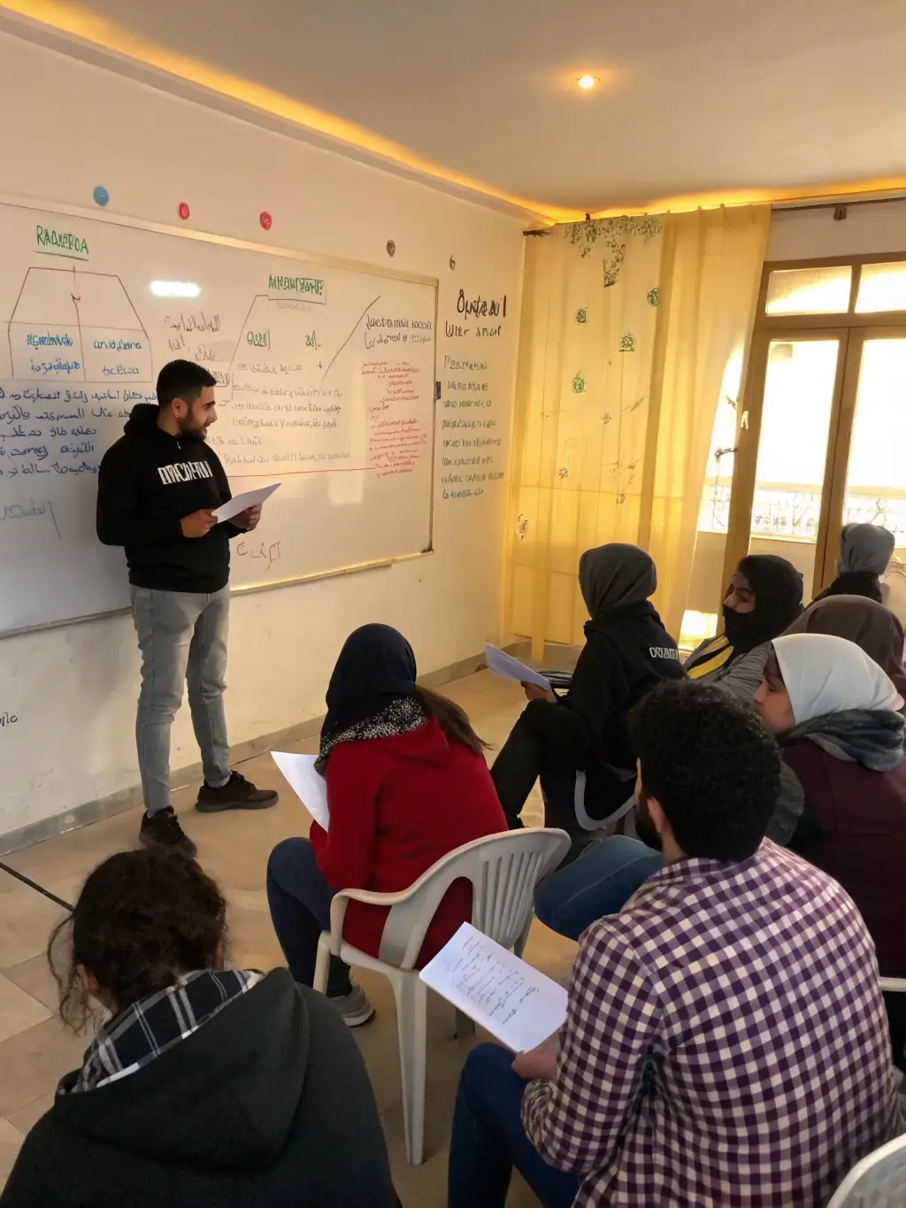 A dedicated COMPAGNIE PACE team member leading a transmission workshop, demonstrating the organization's commitment to sharing knowledge and skills with the community.